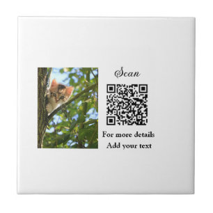 Enkel dier name details QR code add text foto Tegeltje