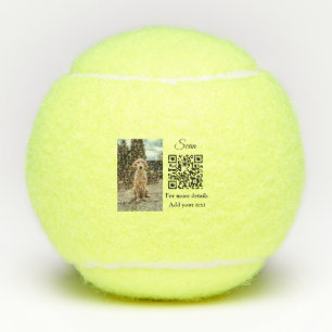 Enkel dier name details QR code add text foto Tennisballen