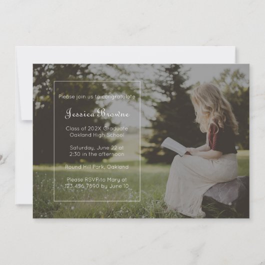 Enkel Elegant Graduation Party Foto Kaart (Voorkant)