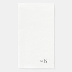 Enkel Elegant Silver Monogram Paper Guest Towels Servet