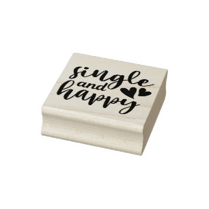 Enkel en Gelukkig Typografie Rubber Stempel