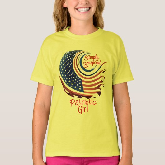 Enkel geïnspireerd patriottisch meisje/dochter t-shirt (Voorkant)