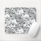 enkel geiten zwart wit muismat (Met muis)