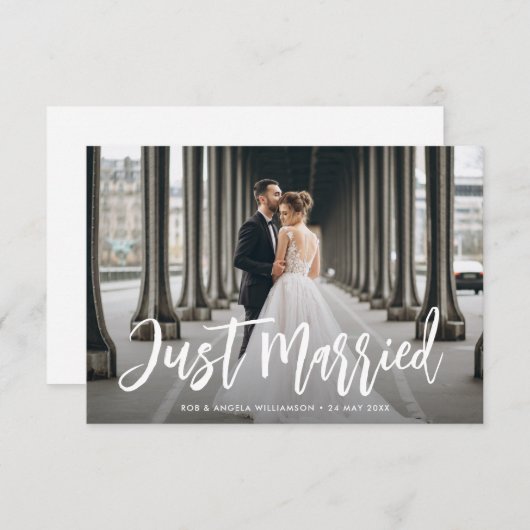 Enkel getrouwde aankondiging van het borpenseel br (Voorkant / Achterkant)