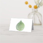 Enkel Groene Eucalyptus Blad Namen Datum Bruiloft (Achterkant)