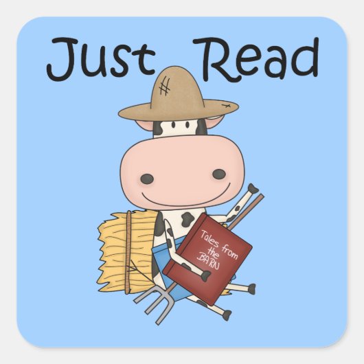 Enkel lees vierkante sticker (Voorkant)