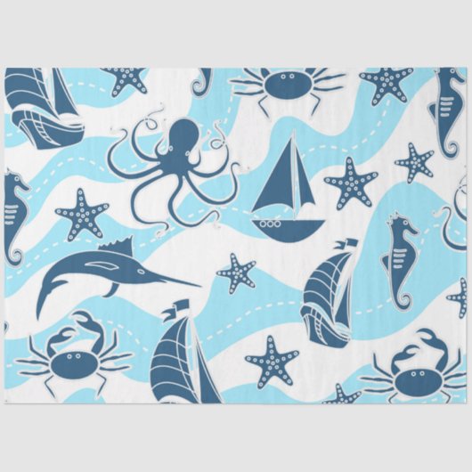 Enkel meer ontwerp 2 van de Nautische Reeks Tissuepapier (Voorkant)