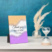 Enkel thank you koppel name text date cus fotoplaat (Zijkant)