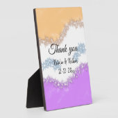 Enkel thank you koppel name text date cus fotoplaat (Zijkant)