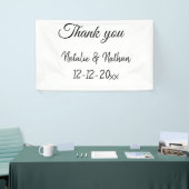 Enkel thank you koppel name text date cus spandoek (Beurs)