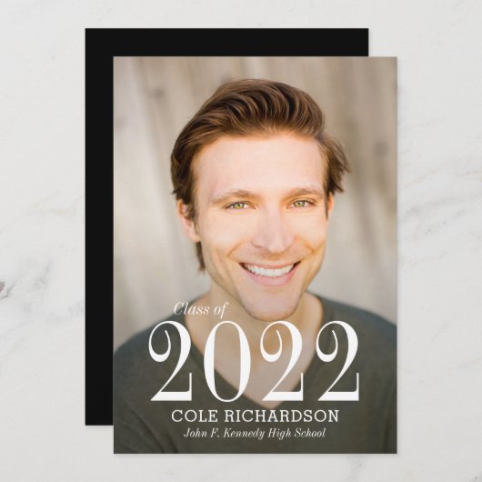 Enkel Timeless Afstuderen kondiging Kaart (Voorkant / Achterkant)