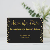 ENKEL ZWART GOUD SPOT SAVE THE DATE RSVP (Staand voorkant)
