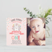 Enkele Bunny Paaslente verjaardagsuitnodiging Kaart (Staand voorkant)