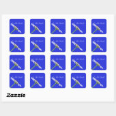 Enkele Daisy Flower op Canvas Custom Vierkante Sticker (Vel)