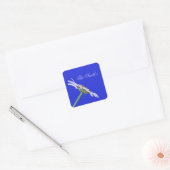 Enkele Daisy Flower op Canvas Custom Vierkante Sticker (Envelop)