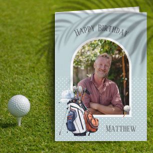 Enkele foto golf thema verjaardagskaart kaart