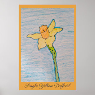Enkele Gele Narcis Poster