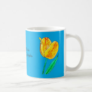 Enkele Gele Tulp Rode Accenten Koffiemok