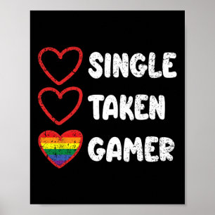 Enkele genomen Gamer Gay Pride Vlag Lgbt-q Gamen V Poster