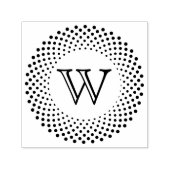 Enkele initiële monogram ronde gestippelde frame # zelfinktende stempel (Design)