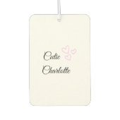 enkele kleine pink heart glitter sparkle add name luchtverfrisser (Voorkant)