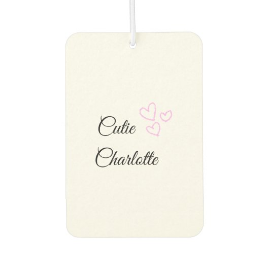 enkele kleine pink heart glitter sparkle add name luchtverfrisser (Voorkant)