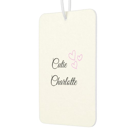 enkele kleine pink heart glitter sparkle add name luchtverfrisser (Links)