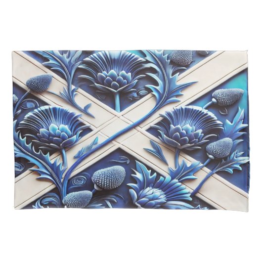 Enkele Kussensloop met Schotse distels (Voorkant)