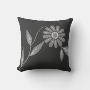 Enkele Mid Century Daisy Houtskool Kussen