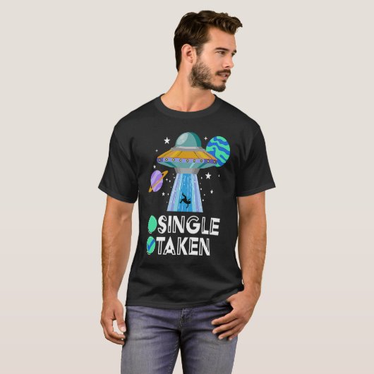 Enkele of meegenomen Alien UFO Valentijnsdag UFO F T-shirt (Voorkant volledig)