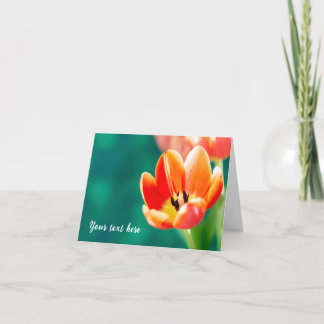 Enkele oranje tulp kaart
