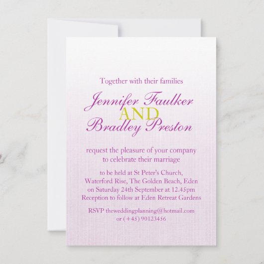 Enkele paarse tulp kunst bruiloft uitnodiging (Achterkant)