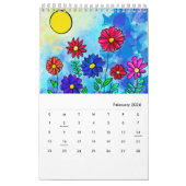 Enkele pagina Floral 2024 Kalender (Feb 2026)