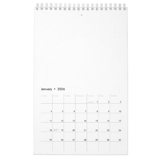 Enkele pagina SmallCalendar, wit Kalender (Jan 2026)