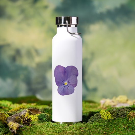Enkele pansy bloom water fles (Buiten (Gedraaid)  )