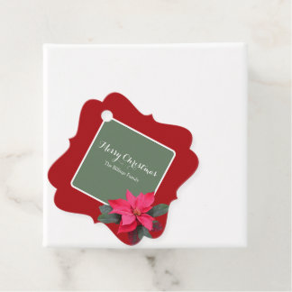 Enkele Poinsettia Aanpasbare Tekst Ontwerp Bedankjes Labels