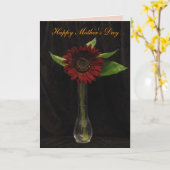 Enkele rode zonnebloem Moederdag Kaart (Gele Bloem)
