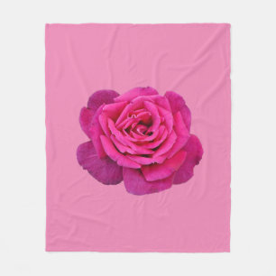 Enkele roze roos fleece deken