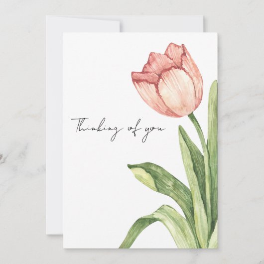 Enkele Roze Tulp Kaart (Voorkant)