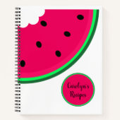 Enkele sappige rode watermeloen plak met jouw naam notitieboek (Voorkant)