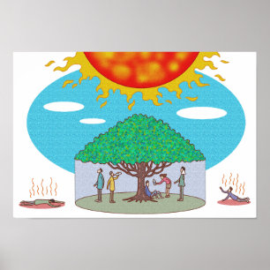 Enkele straal schaduw die het leven in stand houdt poster