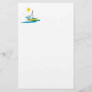 enkele zeilboot briefpapier