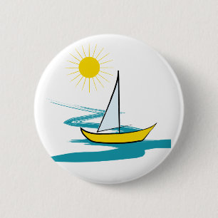 enkele zeilboot ronde button 5,7 cm