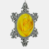 Enkelgele rozenpeuter-snowflake-versiering tin sneeuwvlok ornament (Links)