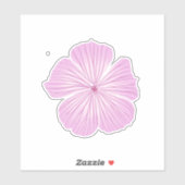 Enkelroze lavaterabloem sticker (Vel)