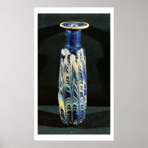 Enkelvormige kolf van zand-core-glas (alabastron) poster