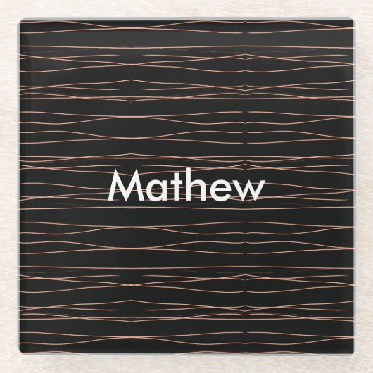 Enkelvoudig gram add your name letter man t glazen onderzetter (Voorkant)