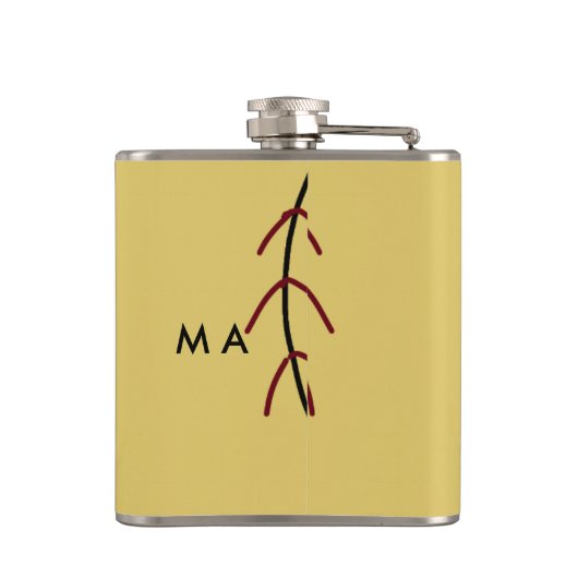 Enkelvoudig gram add your name letter man t heupfles (Achterkant)