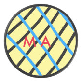 Enkelvoudig gram add your name letter man t hockey puck (Voorkant)