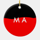 Enkelvoudig gram add your name letter man t keramisch ornament (Achterkant)